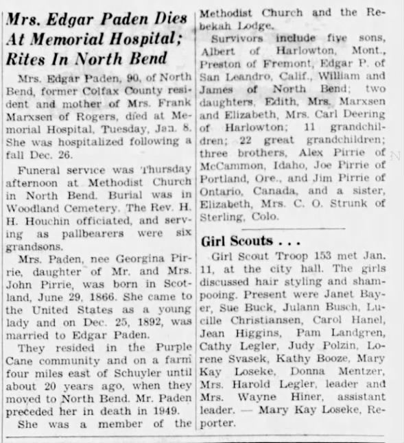 Obituary for Paden (Aged 90)